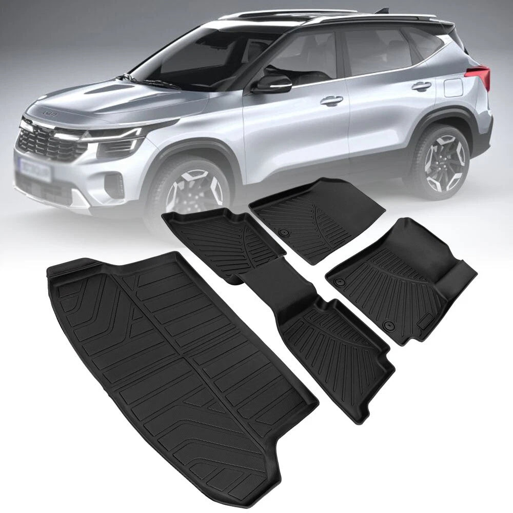 Set of 2 3D Molded Floor Mats for Kia Seltos (2021–2025) TPE Rubber