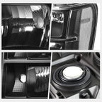 Black Housing Headlight Clear Corner Signal Lamps for GMC Sierra (2007–2014)