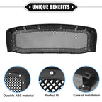 Front Grille Assembly with Rivet for Dodge Ram 3500 (2006–2009) Matte Black