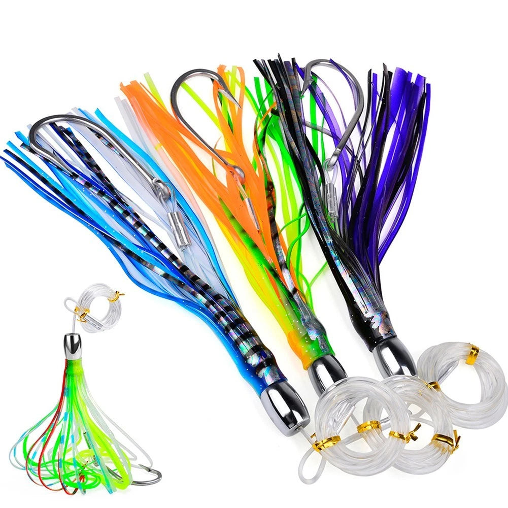 7-Inch Squid Skirted Trolling Lure for Deep Sea Fishing