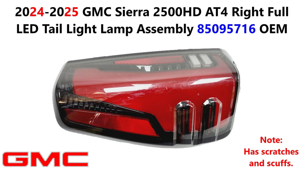LED Tail Light Assembly for GMC Sierra 2500HD AT4 (2024–2025) 85095716