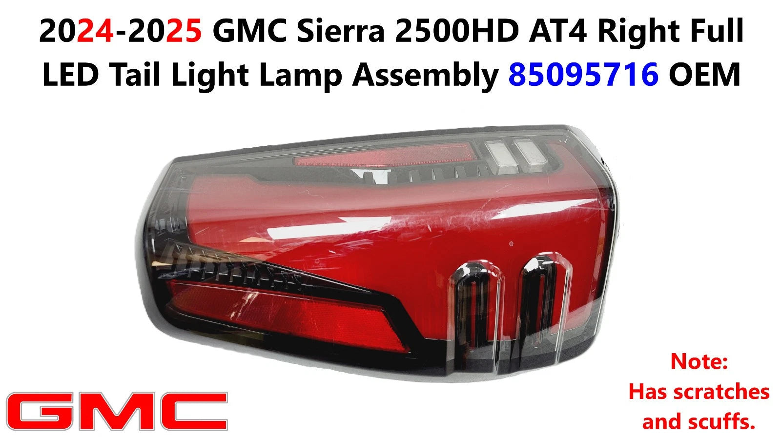 LED Tail Light Assembly for GMC Sierra 2500HD AT4 (2024–2025) 85095716