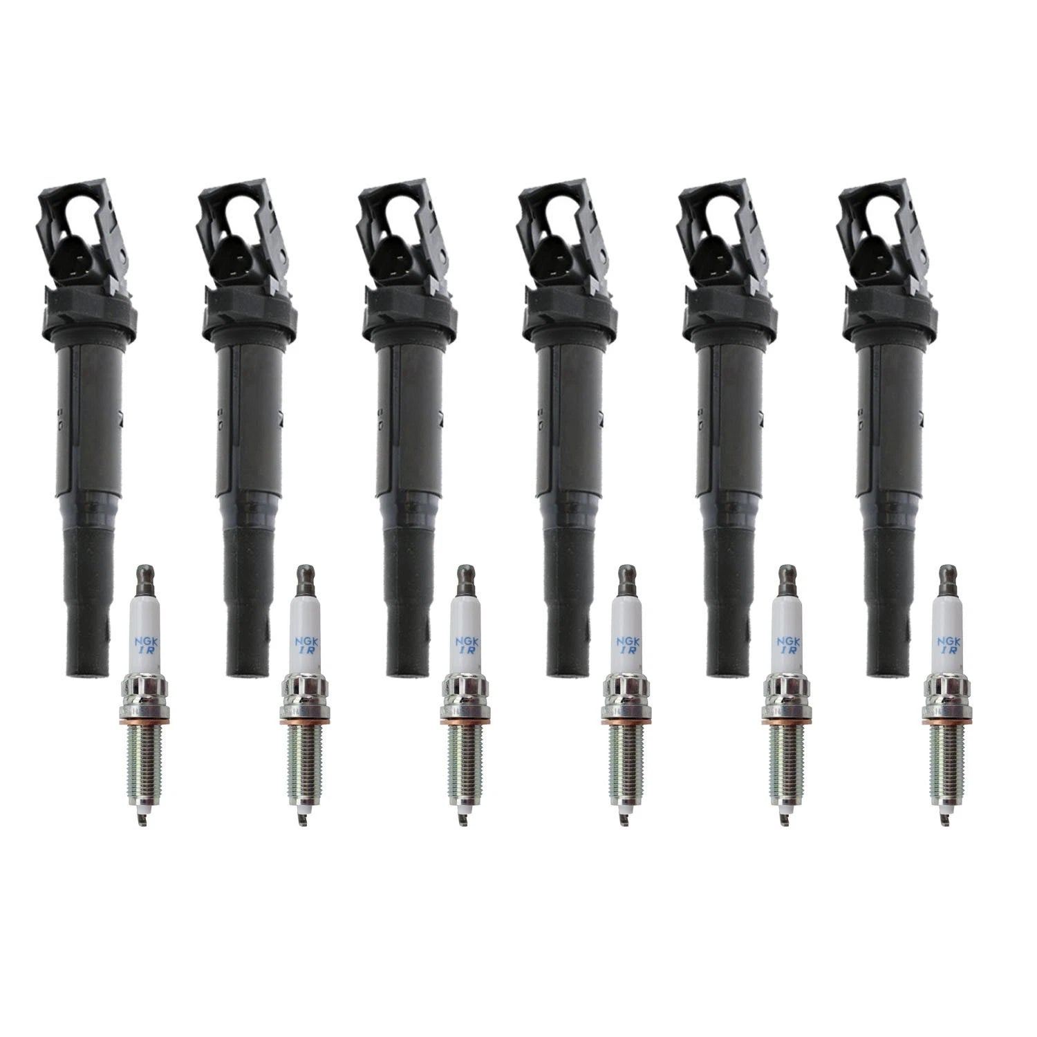 Set of 6 Ignition Coils & NGK Iridium Spark Plugs for E82 F12 F16 F32 F33 F02