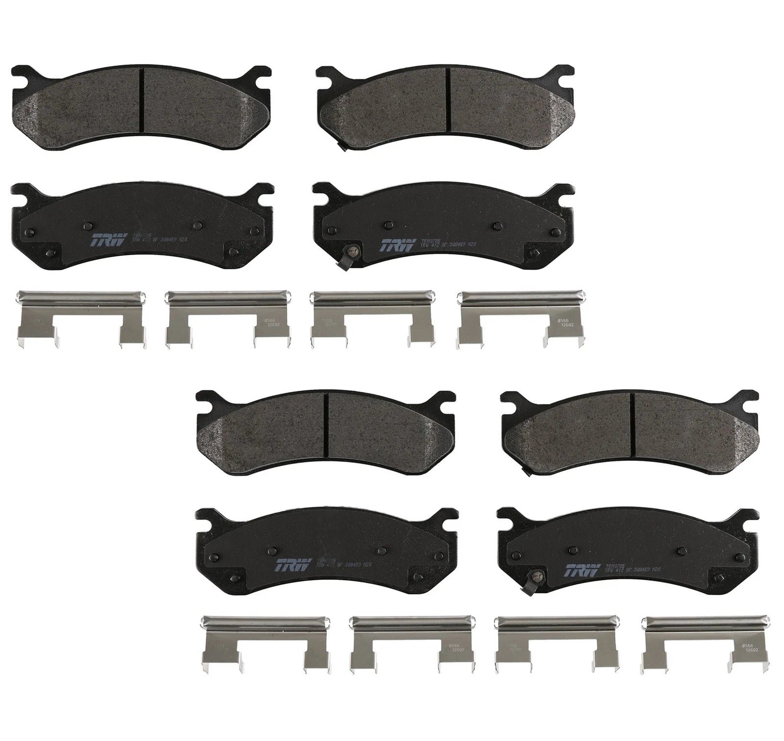 Set of 4 TRW Pro Metallic Brake Pads for Silverado 1500, Sierra 1500