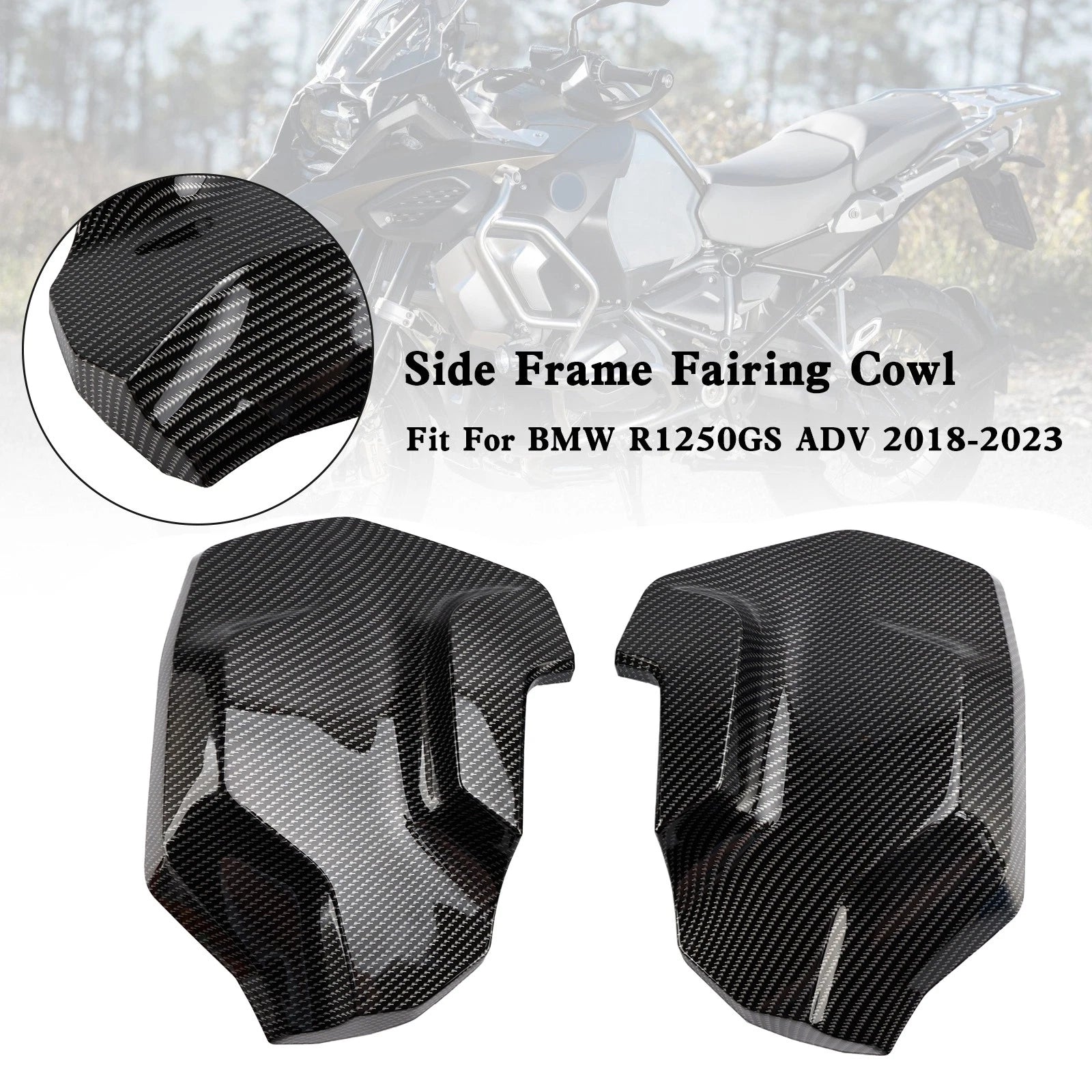 Side Frame Fairing Cowl Guards for BMW R1250GS ADV (2018–2023) Carbon