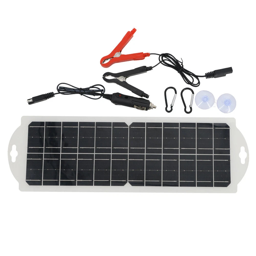 10W 12V Solar Panel with Dual USB Output for RVs Boats Cars (2010–2023)