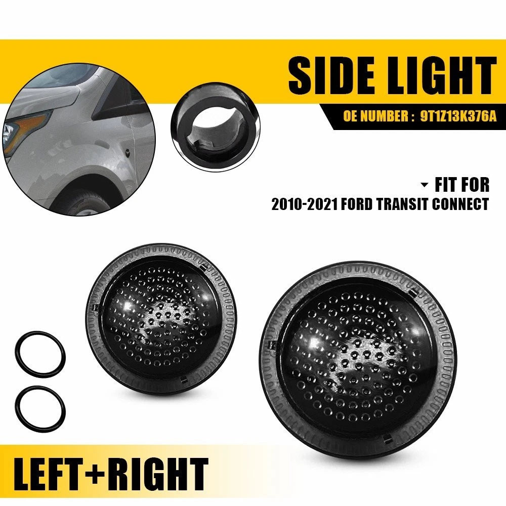 Smoke Side Fender Signal Repeaters 9T1Z13K376A for Ford Transit Connect (2010–2021)