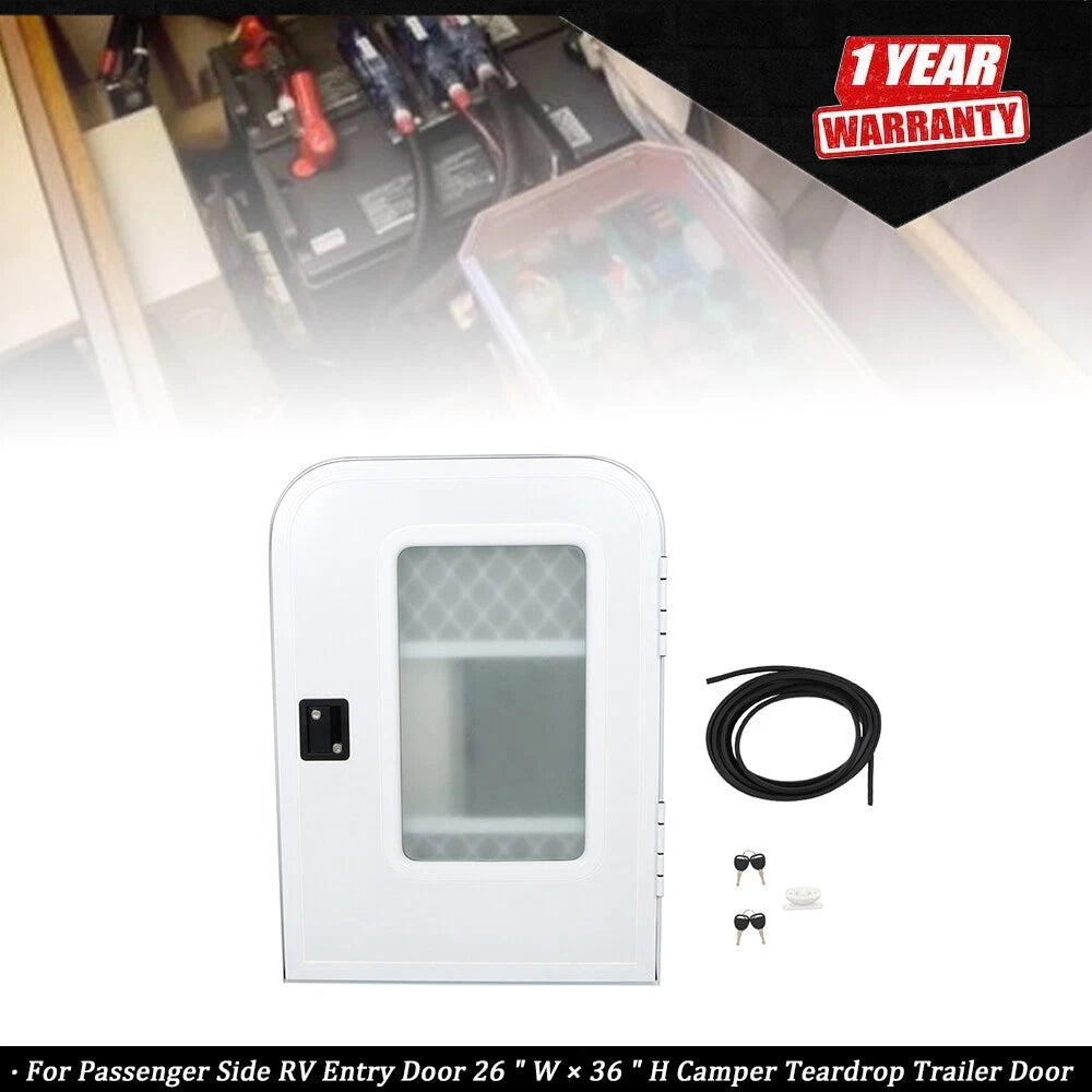 Passenger Side RV Entry Door for Teardrop Trailer (26" W × 36" H)