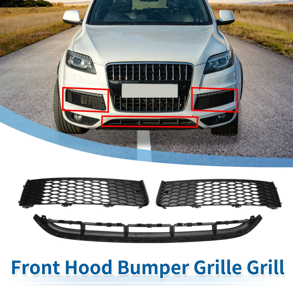 Set of 1 Front Lower Bumper Grille for Audi Q7 (2020–2024) Black Sport Style