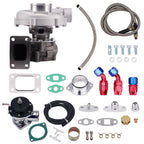 T04E T3/T4 Turbo A/R.57 + Oil Feed Return Line + RS BOV for