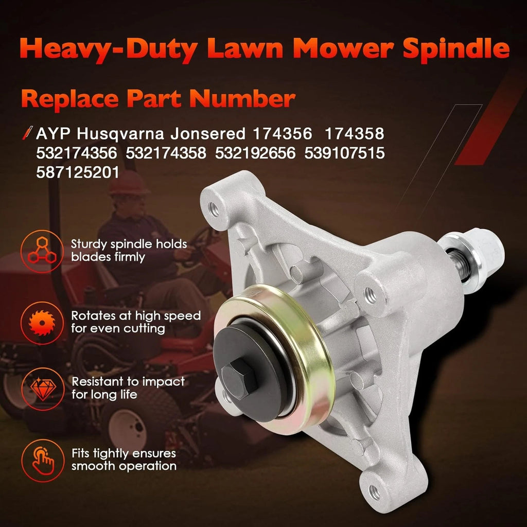 Mower Blade Spindle Belt Wheel Idler Kit for Husqvarna RZ4623 RZ46i Z246 (2010–2023)