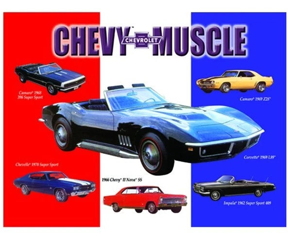 Vintage Metal Sign for Chevy Camaro Chevelle Nova Impala (1967–1973)