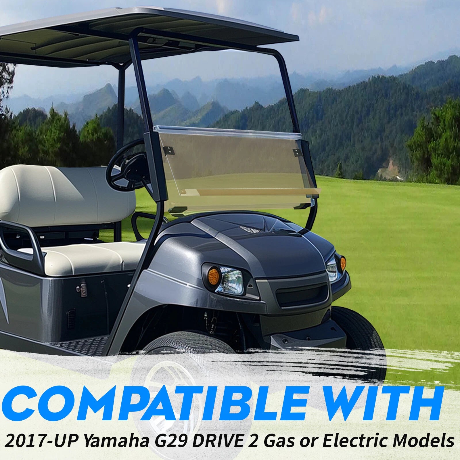 Tinted Flip Folding Windshield for Yamaha Drive 2 (2017–Present)