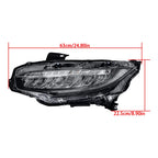 Full LED Headlight for Honda Civic (2016â2019) Left Driver Side Clear Lens