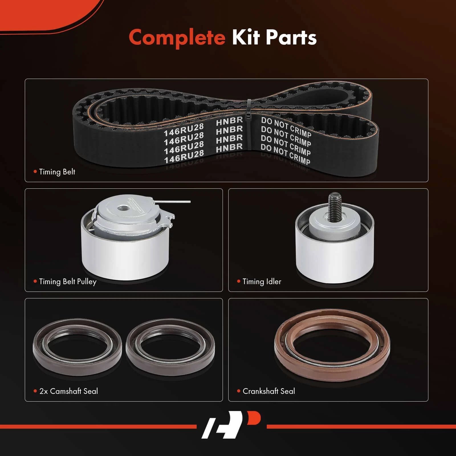 6X Timing Belt Kit for Jeep Wrangler Liberty Chrysler Sebring (2002–2012)