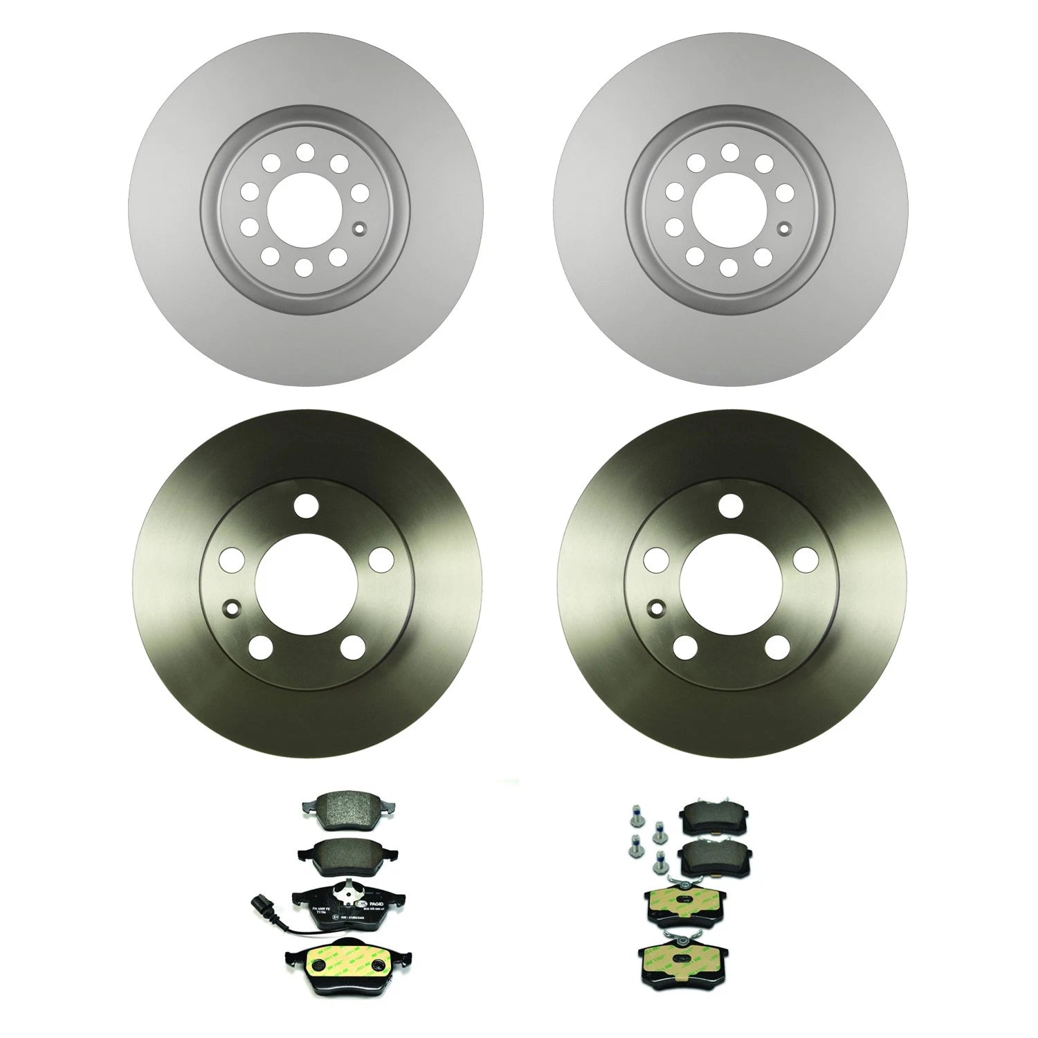 Bosch Front Rear Rotor Hella Low-Met Brake Pad Kit for Jetta GL GLS GLI TT