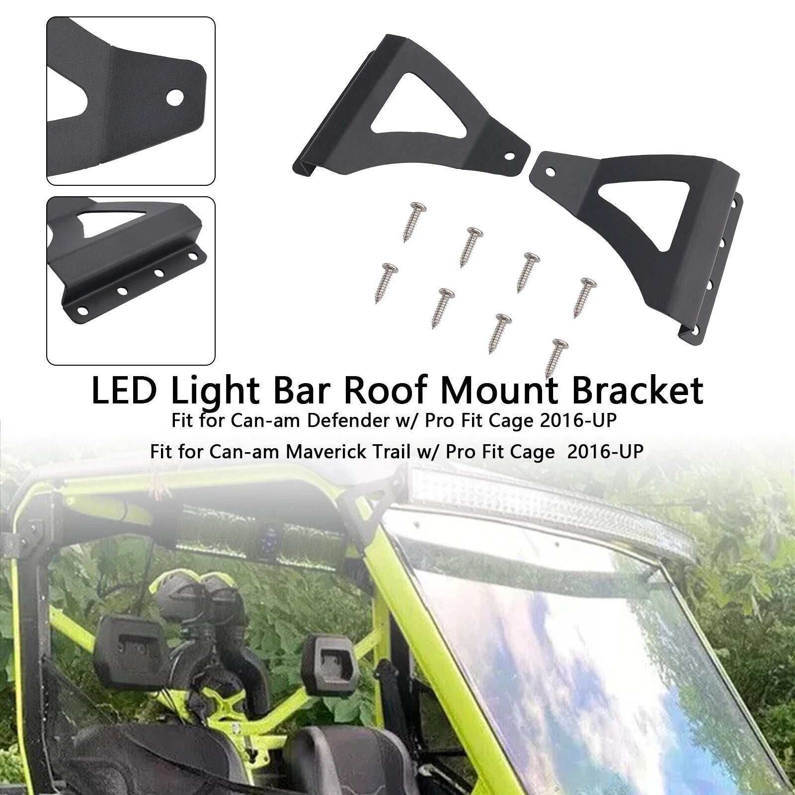 LED Light Bar Roof Mount Bracket for Can-Am Defender (2016–2025) 50"/52"