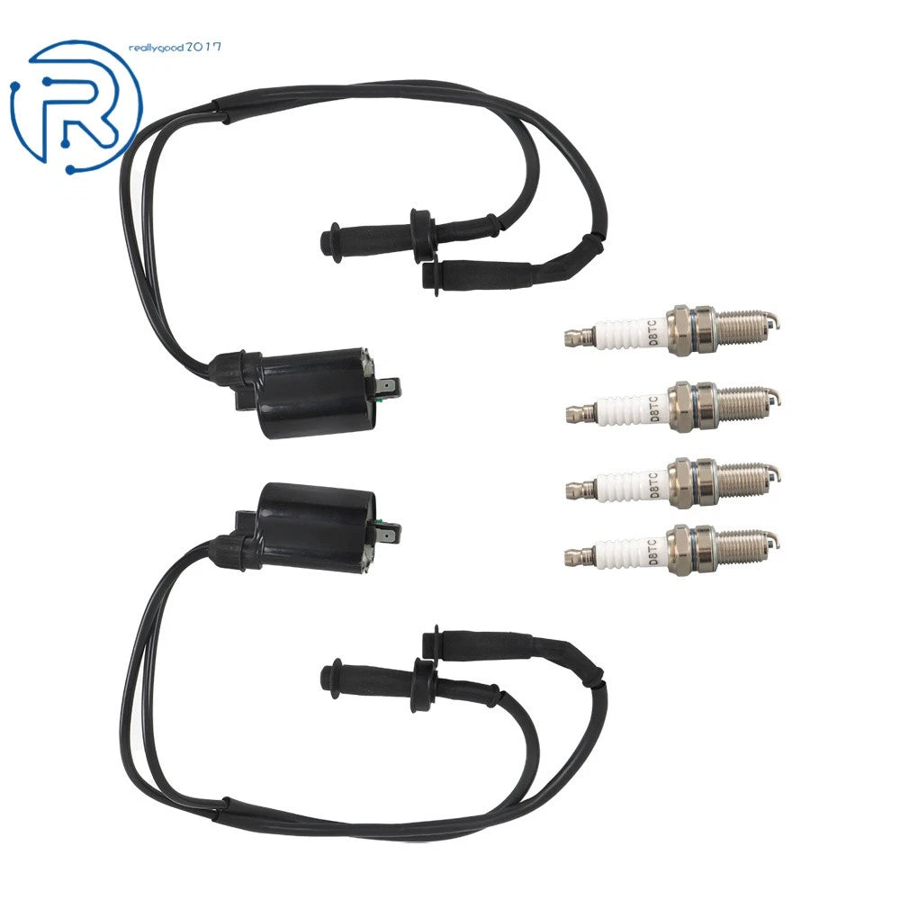 Set of 2 Ignition Coils & Spark Plugs for Honda VT1100 Shadow (1995–2007)