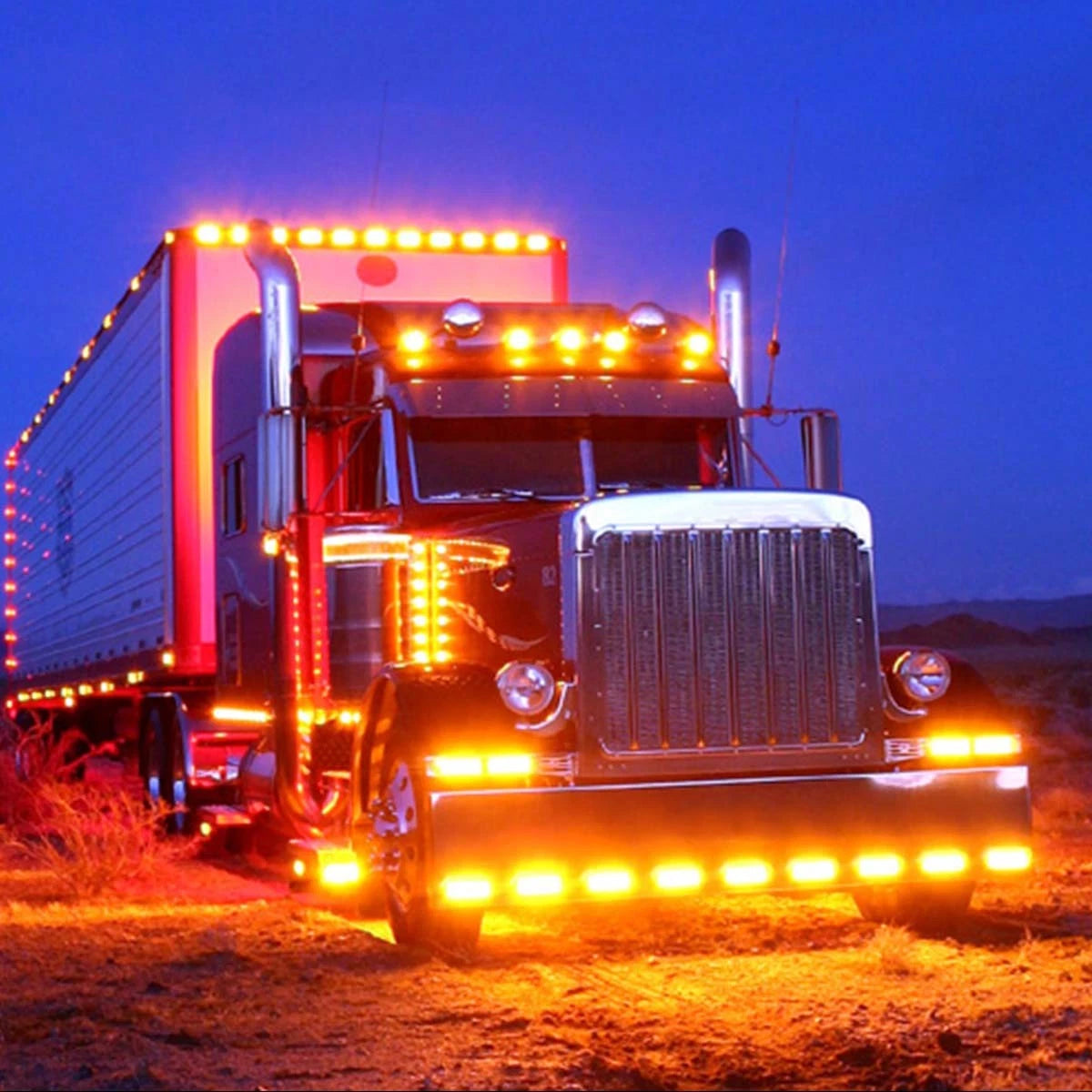 2X 6" Amber 21-LED Clearance Marker Lights for Truck
