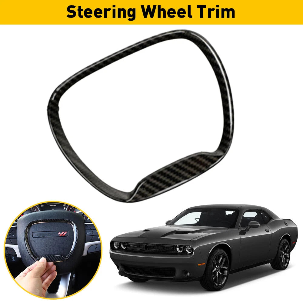 Steering Wheel Trim Center Ring Bezels for Dodge Challenger/Charger (2015–2023) Black