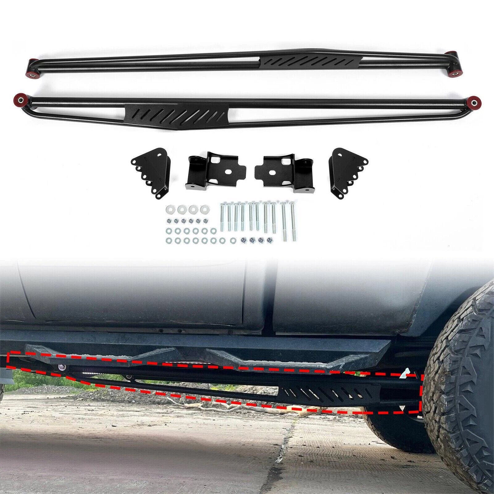 Steel Leaf Spring Traction Bar + Mounting Kit for Ram 2500 3500 4WD (2003–2010)