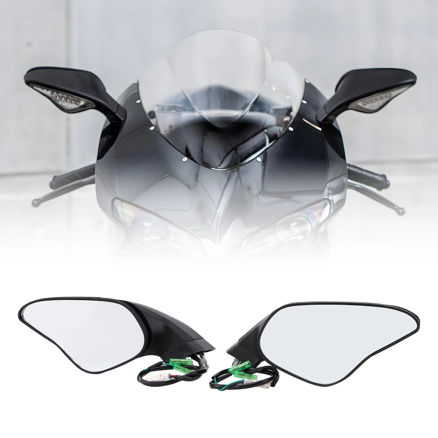 2X Rearview Side Mirrors with Amber Signal for Ducati 848 EVO (2008–2013)