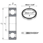 Deep Groove Ball Bearing 6809DD for Scooter Skateboard Wheel (45x58x7mm)