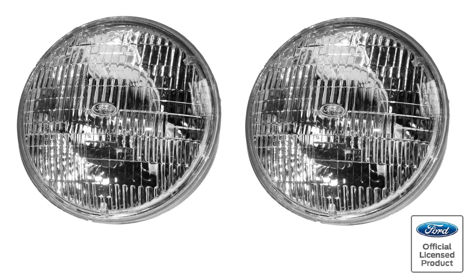 Sealed Beam Headlights Pair with Ford Logo for 7 Inch (2008–2010)