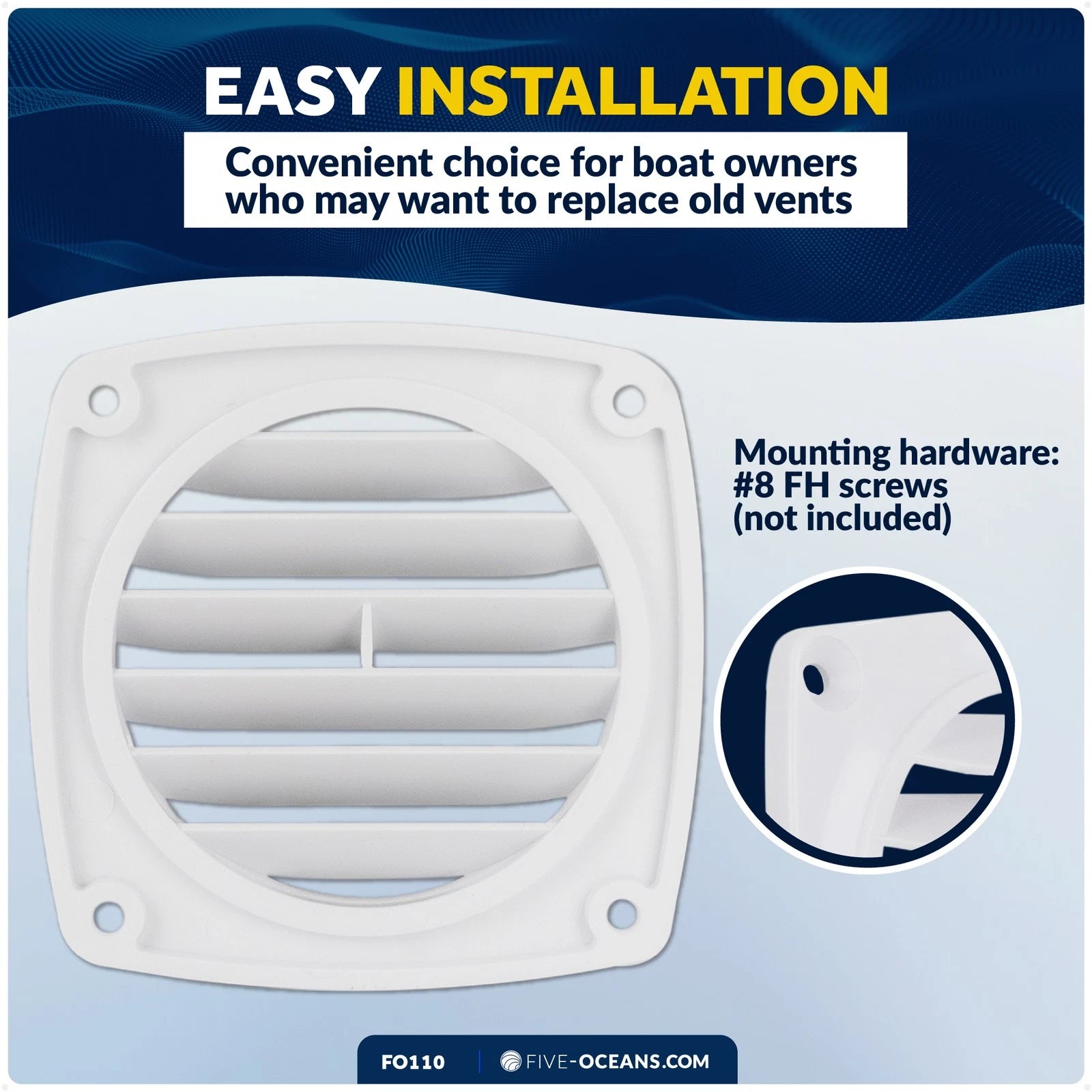 6-Slotted Louvered Flush Hose Ventilators for Universal Applications (3-Inch)