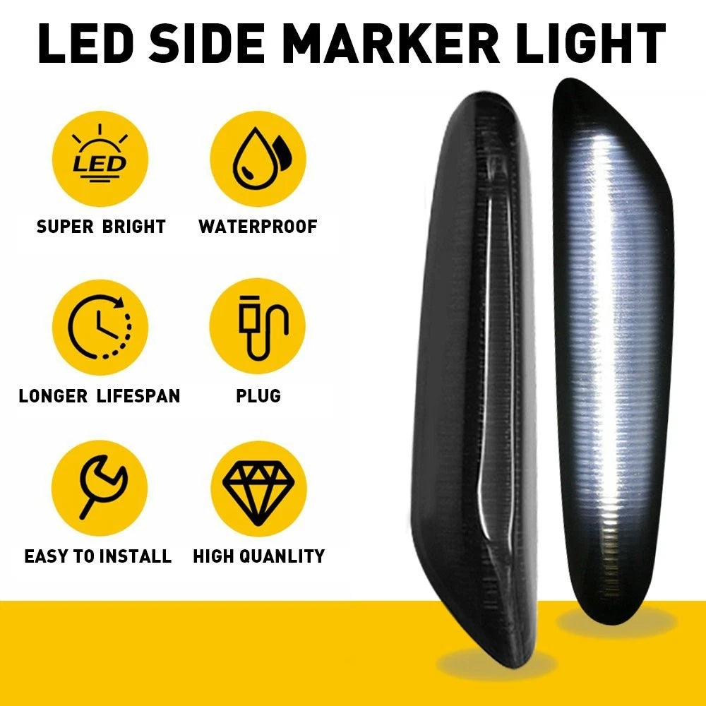 LED White Side Sequential Marker Lights for BMW E60 E61 E82 E88 E90 E91 E92 E93