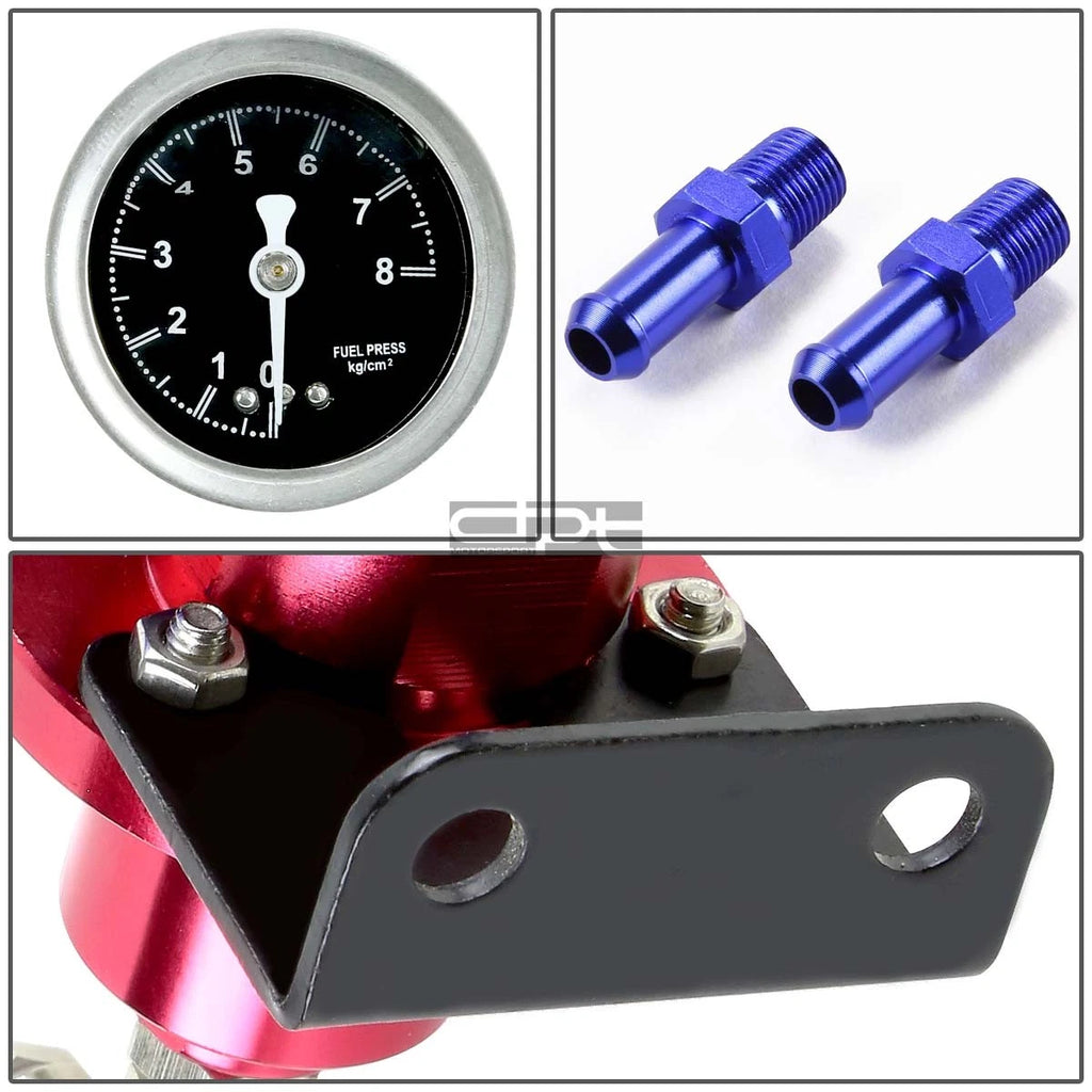 Adjustable Fuel Pressure Regulator 160 PSI with Liquid Gauge and Fitting