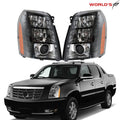 Set of 2 HID Headlights for Cadillac Escalade (2007–2014) Black