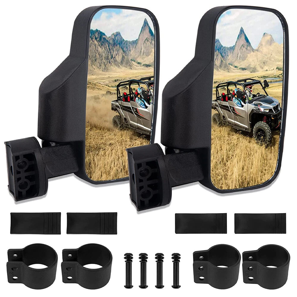 2X Rear View Mirrors for Polaris RZR (Roll Bar 1.75" 2")