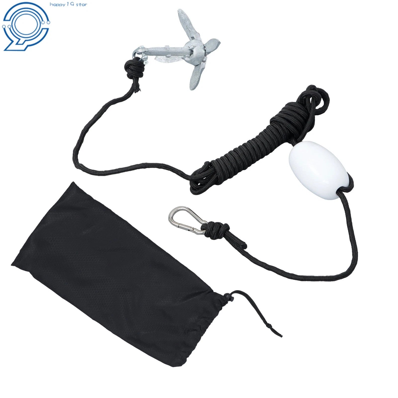 Folding Grapnel Anchor Kit for Kayaks Canoes Paddle Board (Portable, 1.5lb)