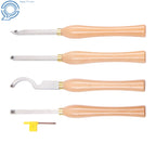 4-Pack Mini Carbide Tipped Wood Lathe Turning Tools - Diamond Round Square