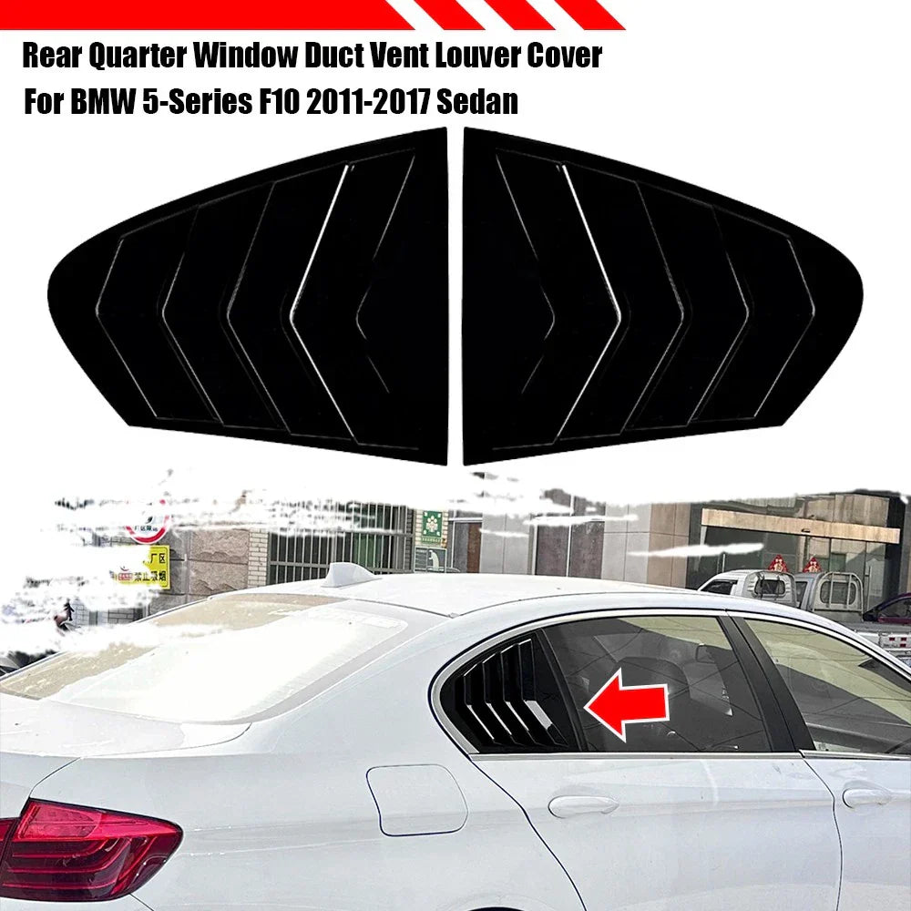 4DR Rear Side Window Louver Shutter Vent Cover for BMW 5-Series (2011–2017)