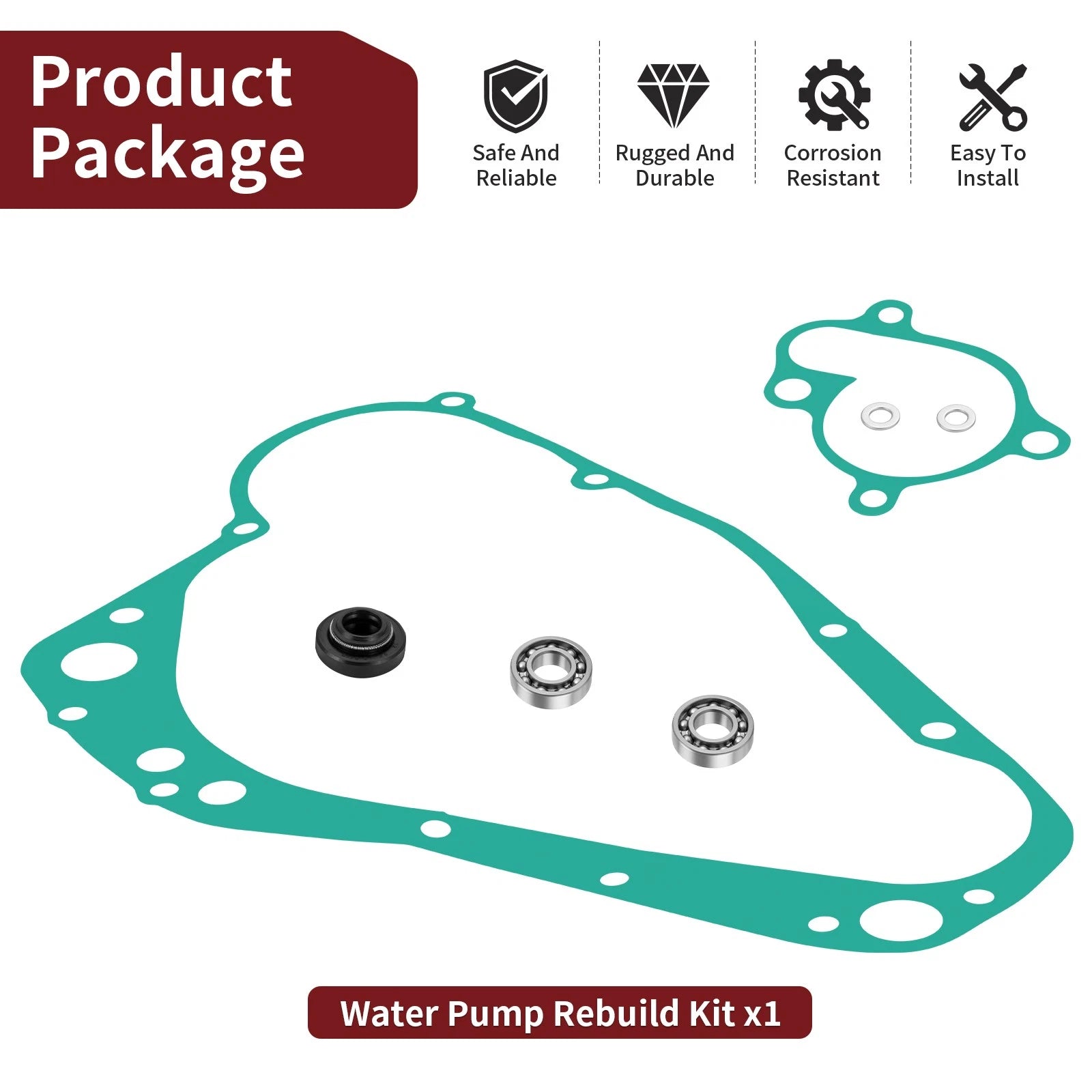Water Pump Rebuild Kit & Gasket for Suzuki RMX250 RM250 (1989–1998)