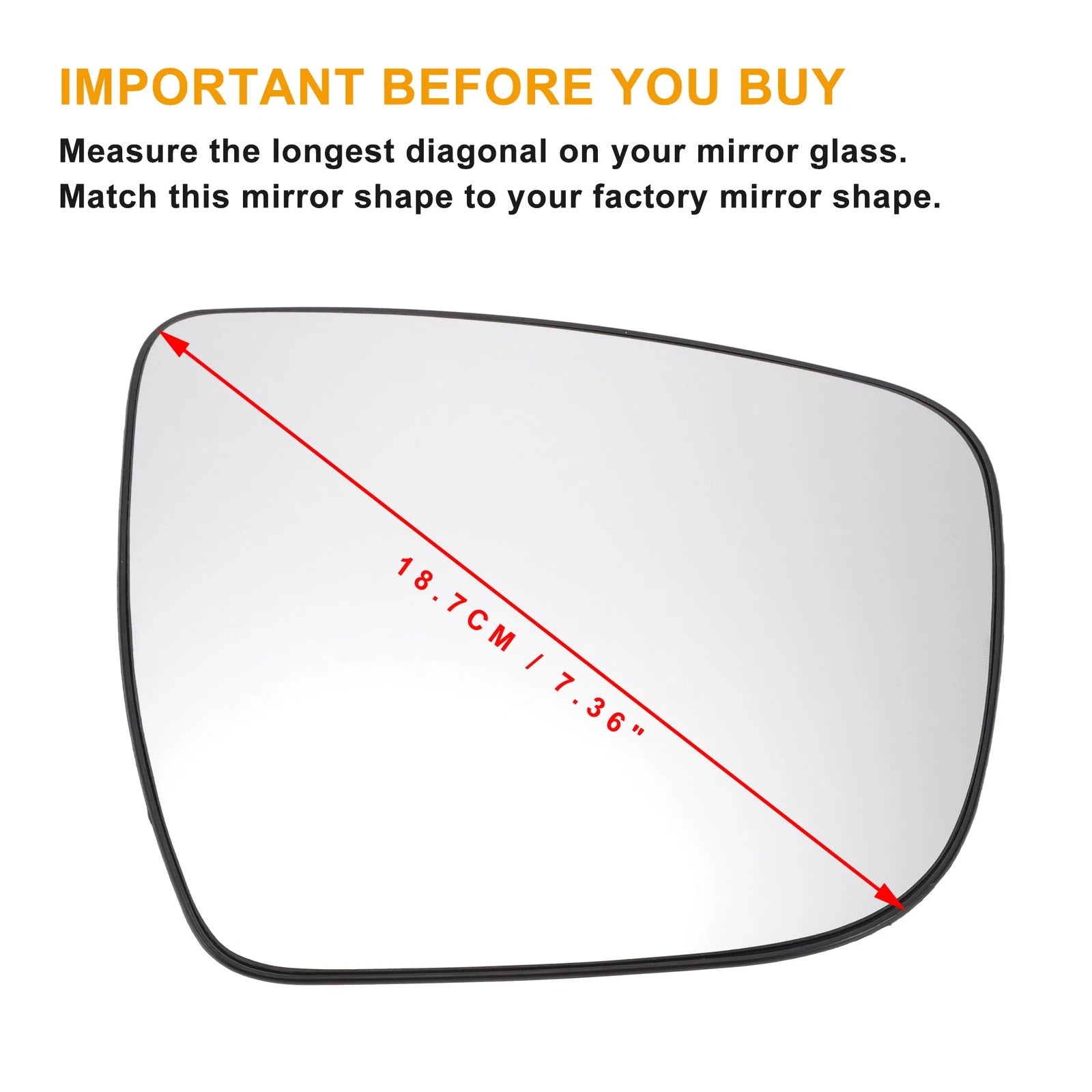 Right Side Heated White Mirror Glass for Nissan Juke (2014–2020)