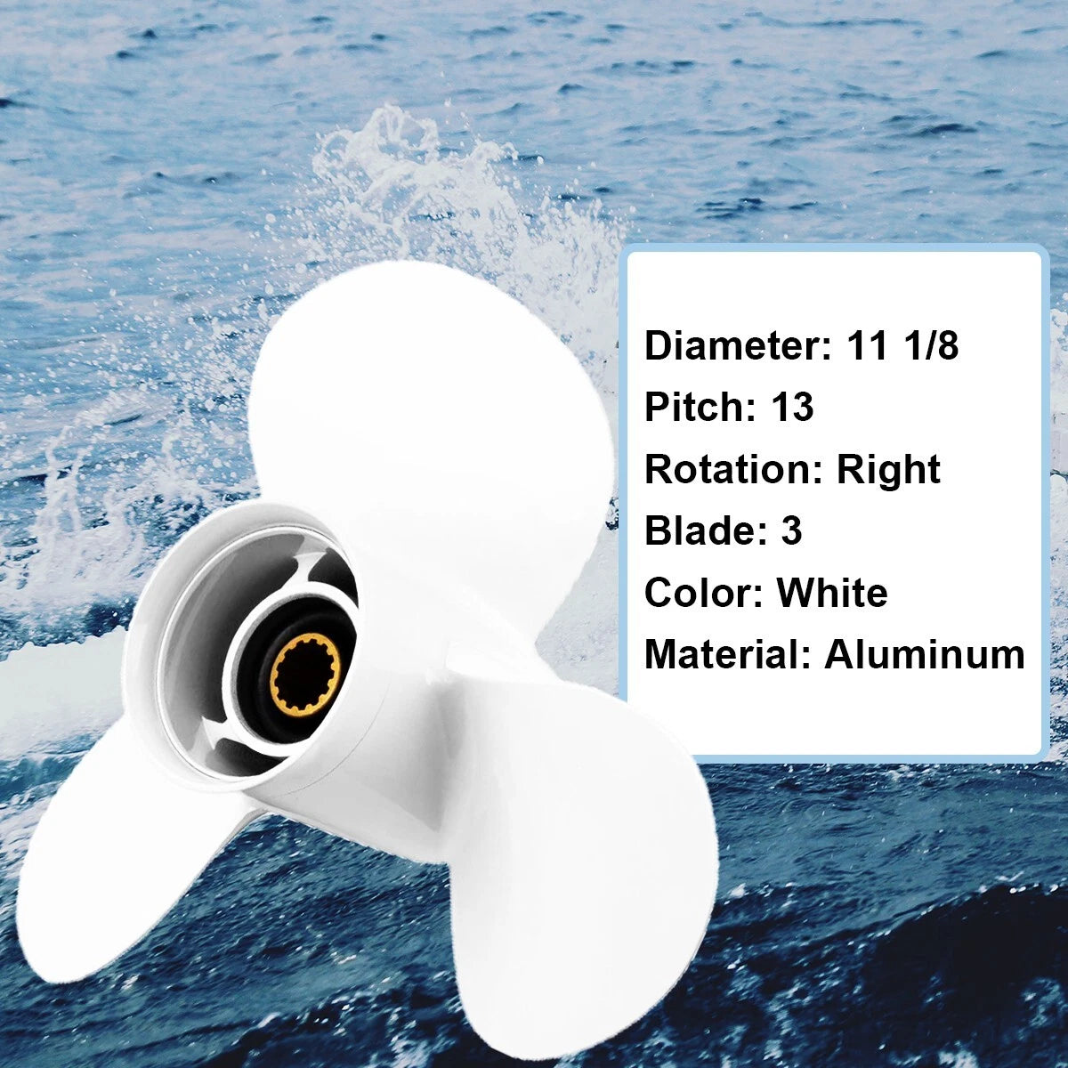 Boat Propeller 11 1/8 x 13 for Yamaha 25-60 HP (663-45945-02-EL, RH)
