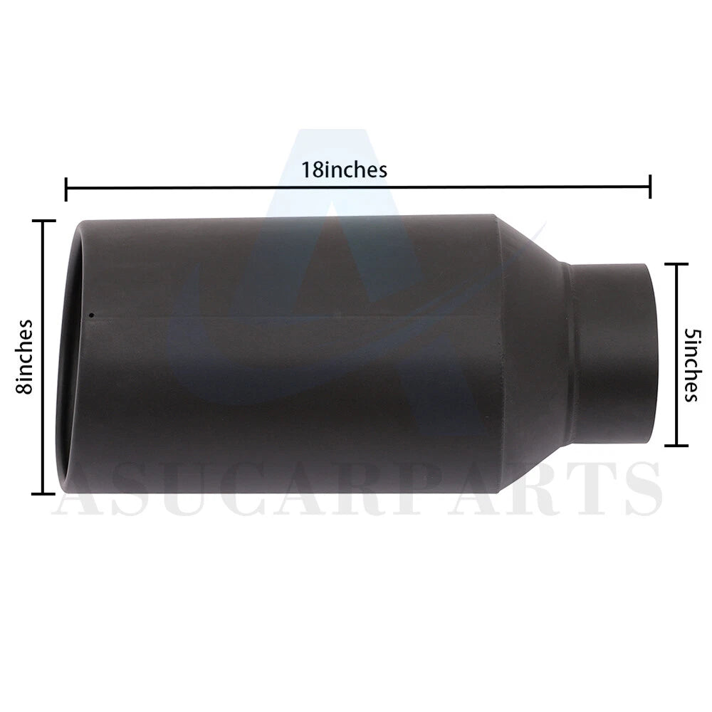 5" Inlet Exhaust Tip for Universal Fit (Stainless Steel, 8" Outlet, 18" Long)