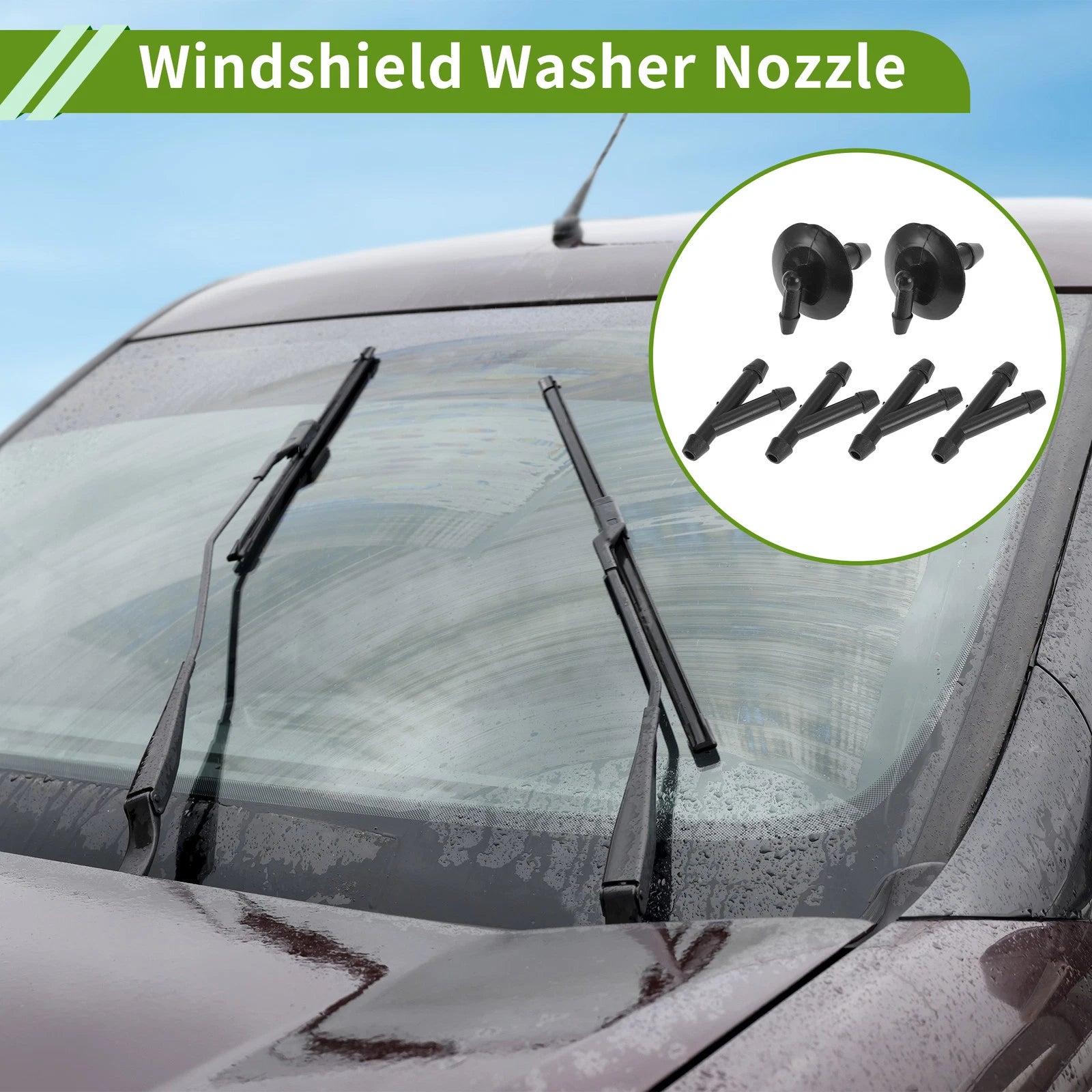 Windshield Washer Nozzle with Hose Connector for Dodge (No. 5125061AA)