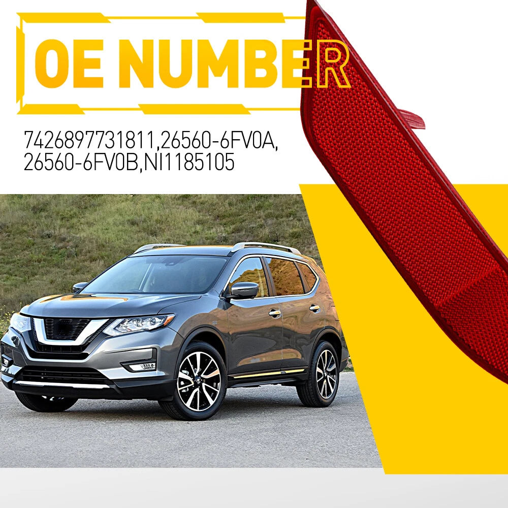 Rear Right Side Bumper Marker Light Reflector for Nissan Rogue (2017–2020)