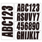Set of 4 Black Boat Registration Numbers & Letters Marine Vinyl Stickers