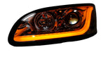 Chrome Projection Headlights Dual Function LED Light Bar for Peterbilt 386 (1990–1995)