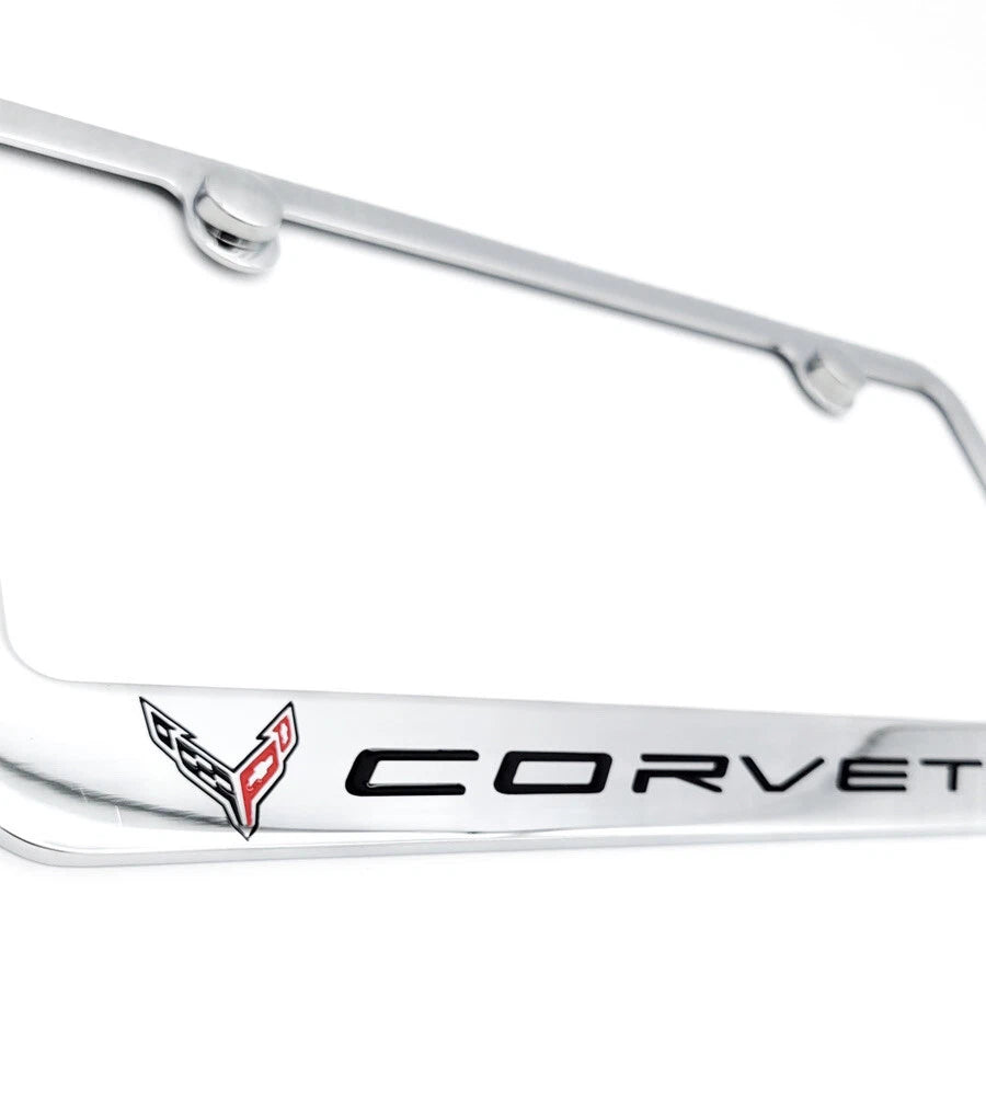 Chrome License Plate Frame Replacement for Chevrolet Corvette C8 (2020–2024)