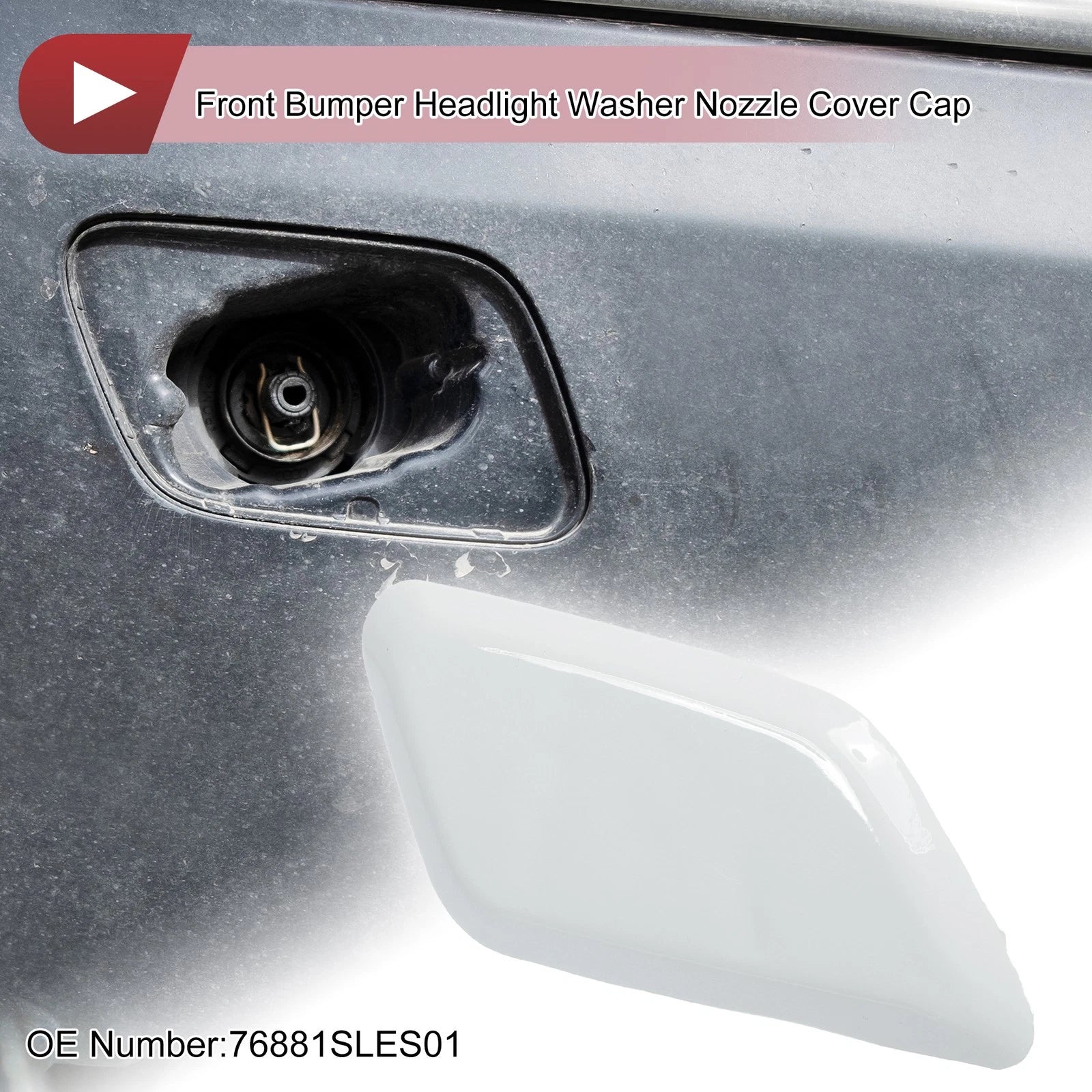 Front Right Washer Nozzle Cover Cap for Honda Odyssey (2009–2014) White