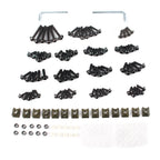 Fairing Bolt Bodywork Screws Nuts Kit for Kawasaki (CNC Alloy, Black)