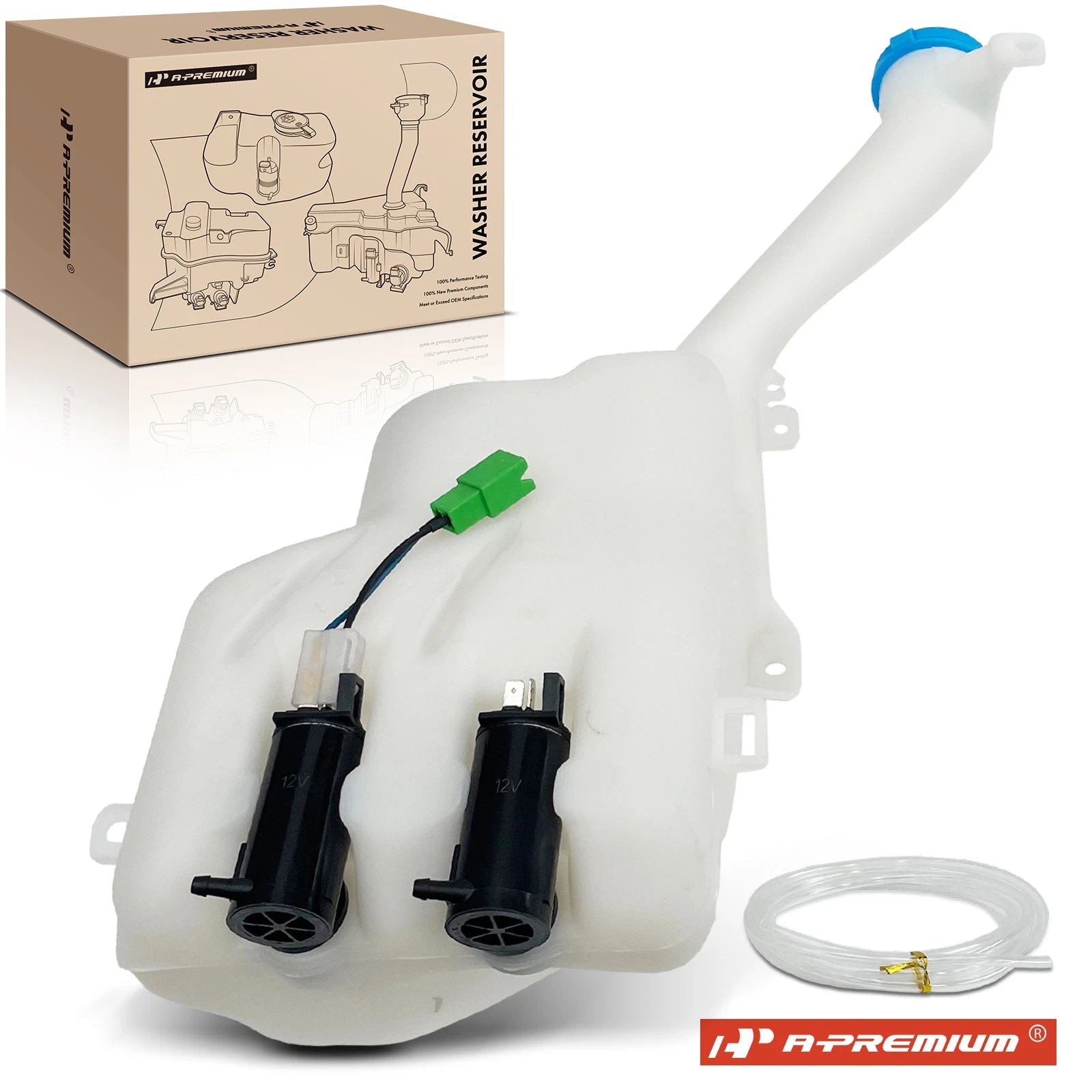 Windshield Washer Reservoir with Cap & Pump for Honda Civic (1996–2000)