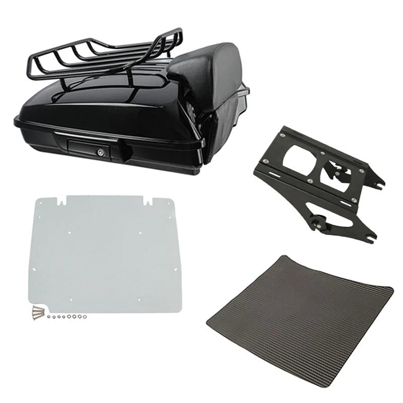 Black Razor Trunk Backrest Mount Base Plate for Harley Electra Glide (2014–2026)