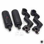 Black Skull Head Foot Peg Rests Male Mounts for Harley-Davidson (1" 25mm)